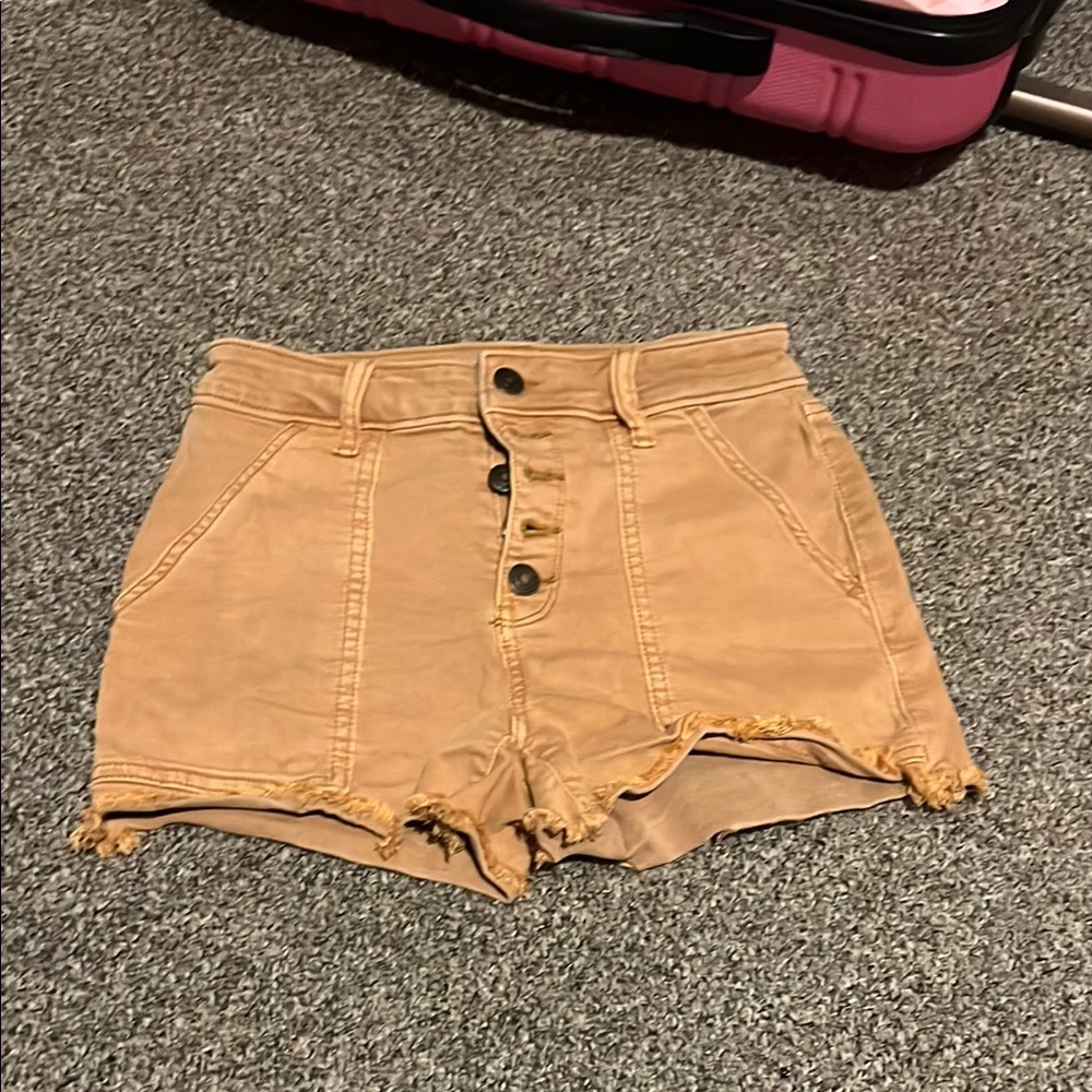 Tan High-Waisted Women's Shorts